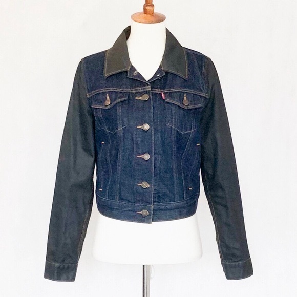 Levi's Jackets & Blazers - Levi’s Dark Denim Oil Black Sleeve Jacket
